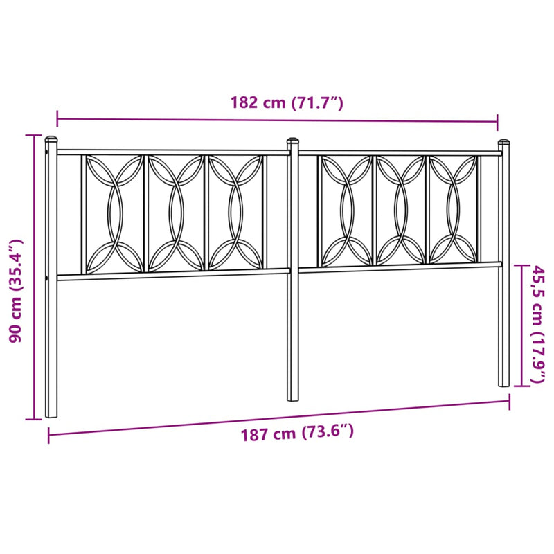 vidaXL fehér fém fejtámla 180 cm