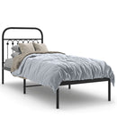 vidaXL fekete fém ágykeret fejtámlával 80 x 200 cm