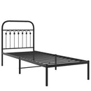 vidaXL fekete fém ágykeret fejtámlával 80 x 200 cm