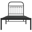 vidaXL fekete fém ágykeret fejtámlával 80 x 200 cm
