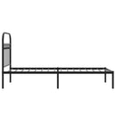 vidaXL fekete fém ágykeret fejtámlával 80 x 200 cm