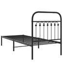 vidaXL fekete fém ágykeret fejtámlával 80 x 200 cm