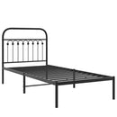 vidaXL fekete fém ágykeret fejtámlával 90 x 200 cm