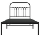 vidaXL fekete fém ágykeret fejtámlával 90 x 200 cm