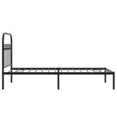 vidaXL fekete fém ágykeret fejtámlával 90 x 200 cm