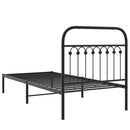 vidaXL fekete fém ágykeret fejtámlával 90 x 200 cm
