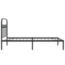 vidaXL fekete fém ágykeret fejtámlával 107 x 203 cm