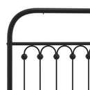 vidaXL fekete fém ágykeret fejtámlával 107 x 203 cm