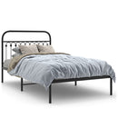 vidaXL fekete fém ágykeret fejtámlával 107 x 203 cm