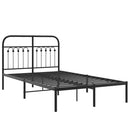 vidaXL fekete fém ágykeret fejtámlával 120 x 200 cm