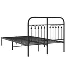 vidaXL fekete fém ágykeret fejtámlával 120 x 200 cm