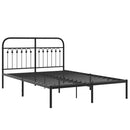 vidaXL fekete fém ágykeret fejtámlával 135 x 190 cm
