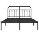 vidaXL fekete fém ágykeret fejtámlával 135 x 190 cm