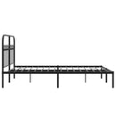vidaXL fekete fém ágykeret fejtámlával 135 x 190 cm
