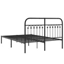 vidaXL fekete fém ágykeret fejtámlával 135 x 190 cm