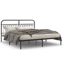 vidaXL fekete fém ágykeret fejtámlával 183 x 203 cm