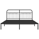 vidaXL fekete fém ágykeret fejtámlával 183 x 203 cm