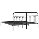 vidaXL fekete fém ágykeret fejtámlával 183 x 203 cm