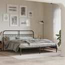vidaXL fekete fém ágykeret fejtámlával 183 x 203 cm