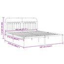 vidaXL fekete fém ágykeret fejtámlával 183 x 213 cm