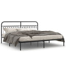 vidaXL fekete fém ágykeret fejtámlával 193 x 203 cm