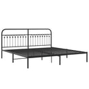 vidaXL fekete fém ágykeret fejtámlával 193 x 203 cm