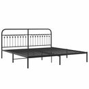 vidaXL fekete fém ágykeret fejtámlával 200 x 200 cm