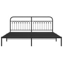 vidaXL fekete fém ágykeret fejtámlával 200 x 200 cm