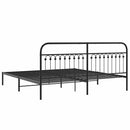 vidaXL fekete fém ágykeret fejtámlával 200 x 200 cm