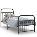 vidaXL fekete fém ágykeret fej- és lábtámlával 75 x 190 cm