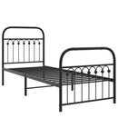 vidaXL fekete fém ágykeret fej- és lábtámlával 75 x 190 cm