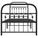 vidaXL fekete fém ágykeret fej- és lábtámlával 75 x 190 cm