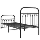 vidaXL fekete fém ágykeret fej- és lábtámlával 75 x 190 cm