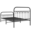 vidaXL fekete fém ágykeret fej- és lábtámlával 100 x 200 cm