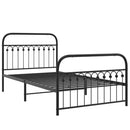 vidaXL fekete fém ágykeret fej- és lábtámlával 107 x 203 cm