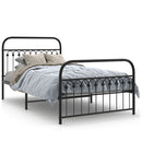 vidaXL fekete fém ágykeret fej- és lábtámlával 107 x 203 cm
