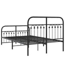vidaXL fekete fém ágykeret fej- és lábtámlával 120 x 190 cm