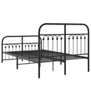 vidaXL fekete fém ágykeret fej- és lábtámlával 120 x 200 cm