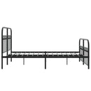 vidaXL fekete fém ágykeret fej- és lábtámlával 137 x 190 cm