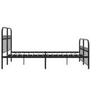 vidaXL fekete fém ágykeret fej- és lábtámlával 140 x 190 cm