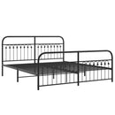 vidaXL fekete fém ágykeret fej- és lábtámlával 183 x 203 cm