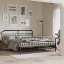 vidaXL fekete fém ágykeret fej- és lábtámlával 183 x 203 cm