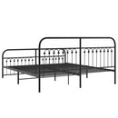 vidaXL fekete fém ágykeret fej- és lábtámlával 183 x 213 cm