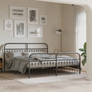 vidaXL fekete fém ágykeret fej- és lábtámlával 183 x 213 cm