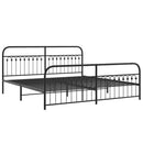 vidaXL fekete fém ágykeret fej- és lábtámlával 193 x 203 cm