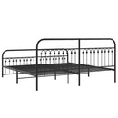 vidaXL fekete fém ágykeret fej- és lábtámlával 193 x 203 cm