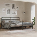 vidaXL fekete fém ágykeret fej- és lábtámlával 193 x 203 cm