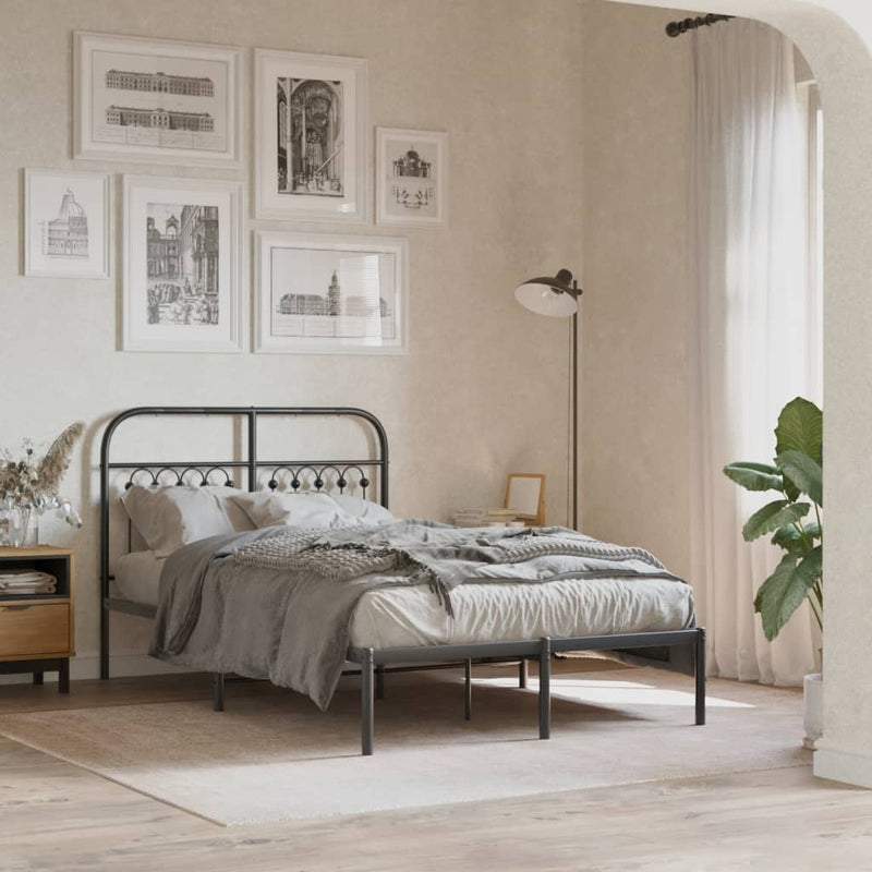 vidaXL fekete fém fejtámla 120 cm