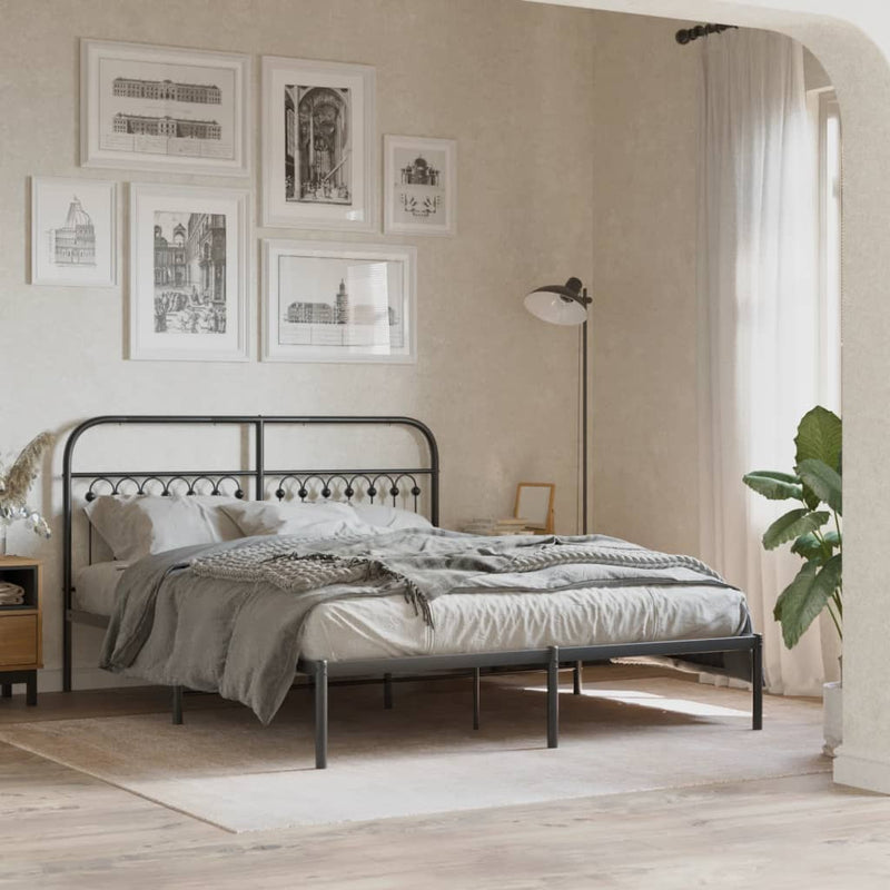 vidaXL fekete fém fejtámla 150 cm