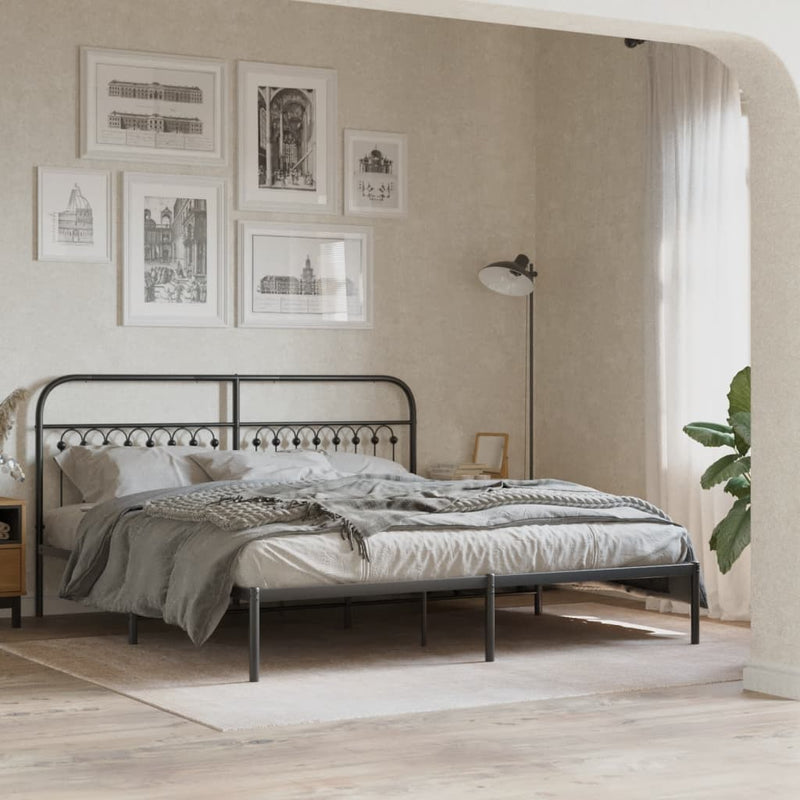 vidaXL fekete fém fejtámla 180 cm